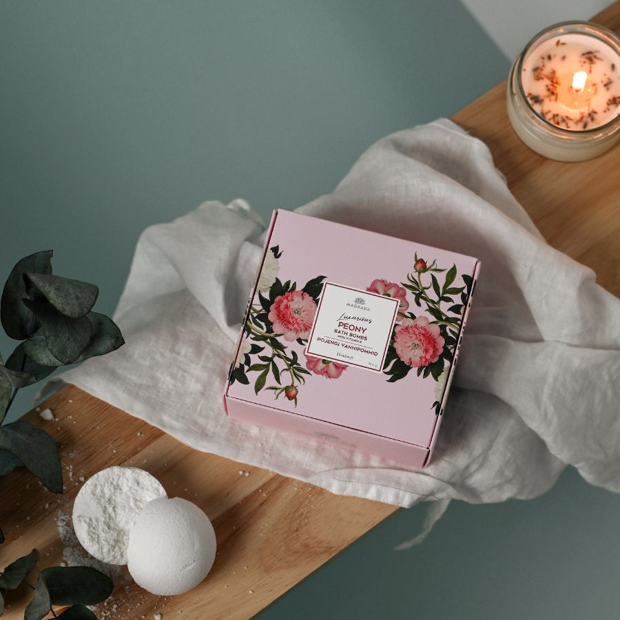 Luxurious Peony Bath Bomb With Vitamin E - Set of 4 Bombs