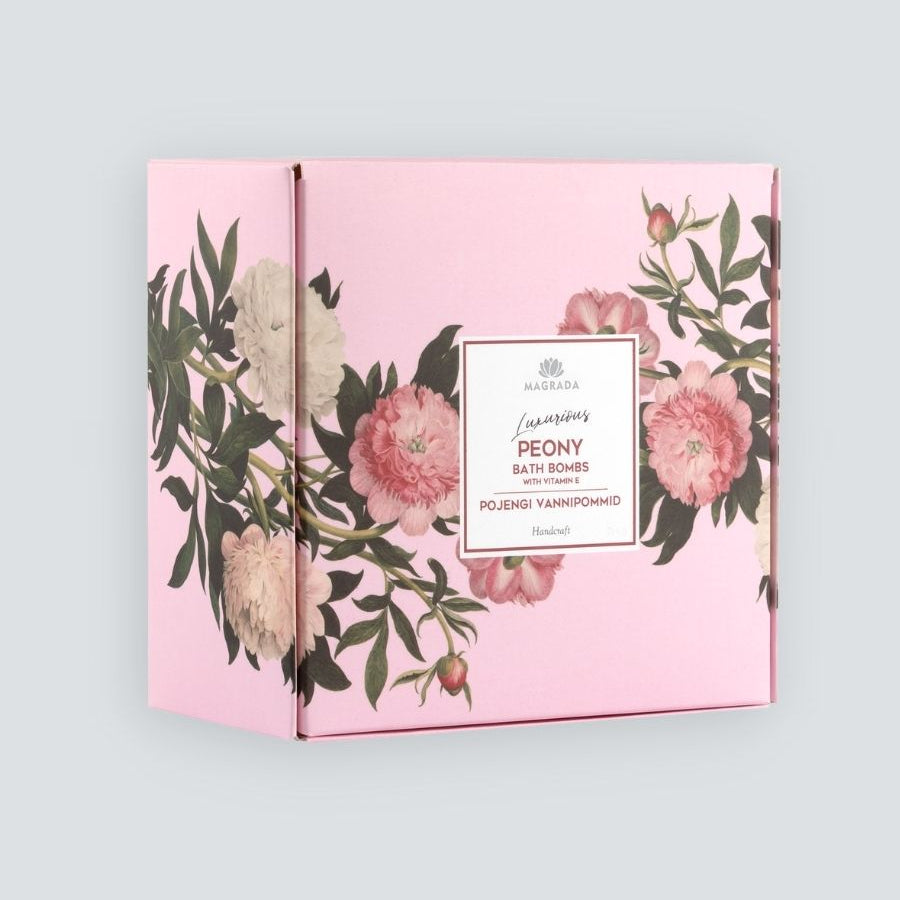 Luxurious Peony Bath Bomb With Vitamin E - Set of 4 Bombs