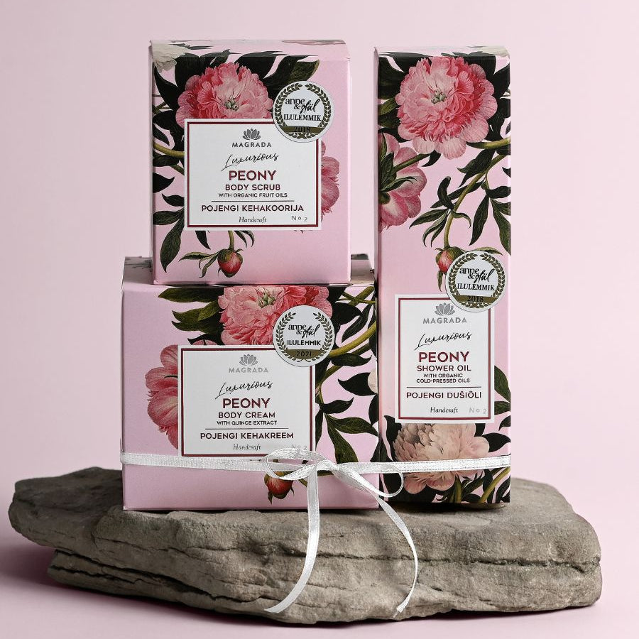 Peony Body Scrub With Organic Fruit Oils - 250 ml
