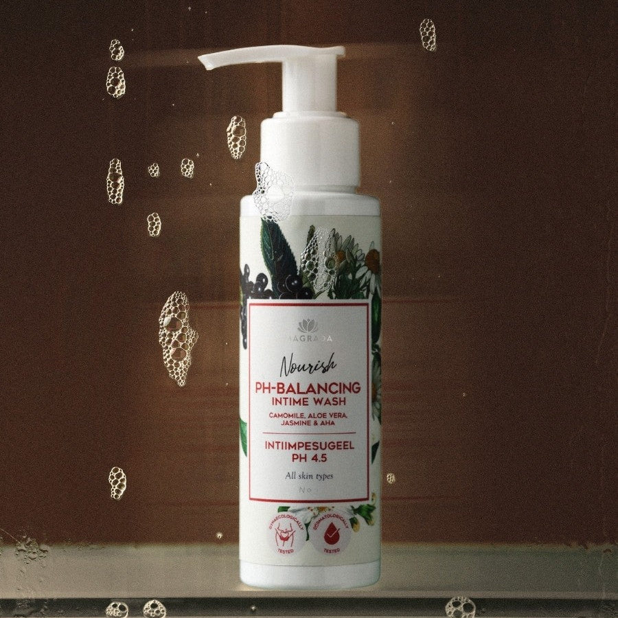 Intimate Wash Gel with Chamomile, Aloe, and AHA, pH 4.5